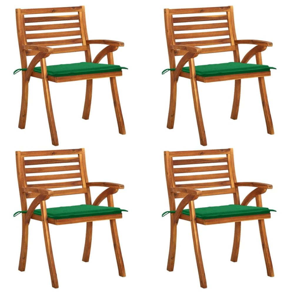 Petromila vidaXL Záhradné stoličky so sedákmi 4 ks akáciový masív
